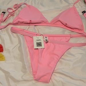 Cupshe bubblegum pink M two piece bathing suit